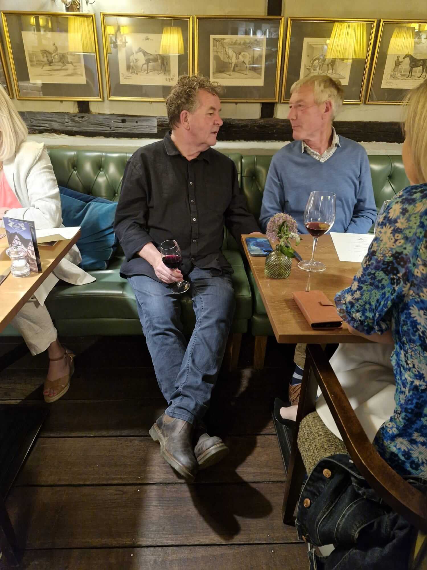 Brian Bicknell chatting with guests and sharing stories at Chesil Rectory's Winemakers Dinner Winchester